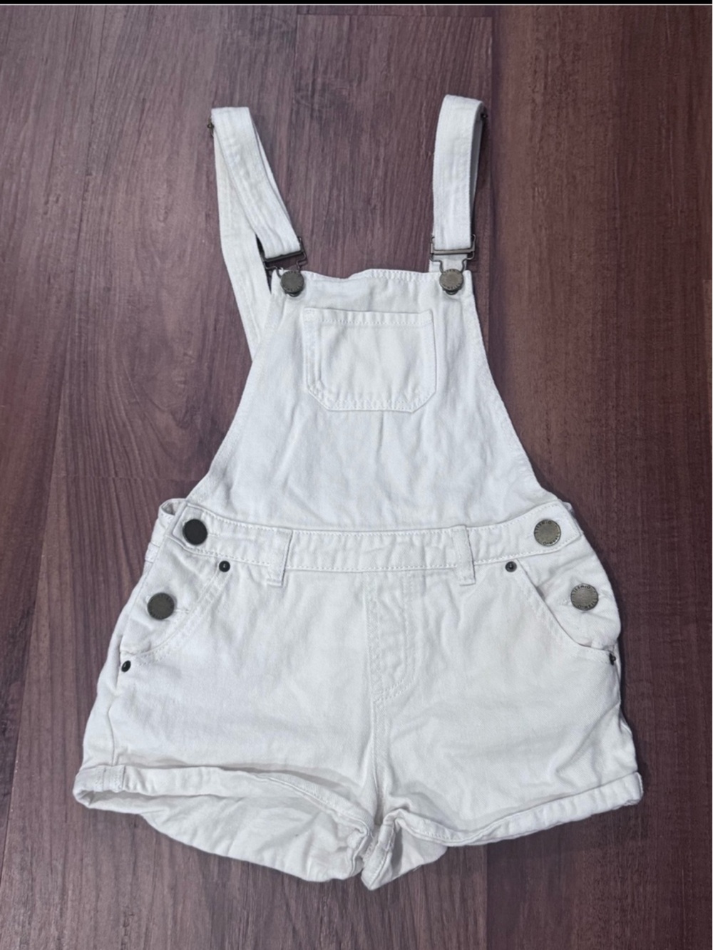 O'Neill White Kids overall Shorts with Brown Logo Patch